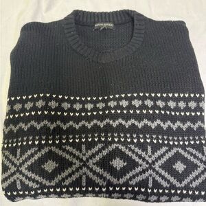 Banana Republic Men's Sweater in Black and Gray Pattern